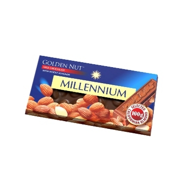 Шоколад МИЛЕНИУМ - МЛЕЧЕН с ЦЯЛ БАДЕМ