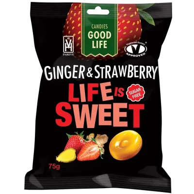 Cheepi GOOD LIFE Sugar-Free Candy - GINGER & STRAWBERRY (15 pcs.)