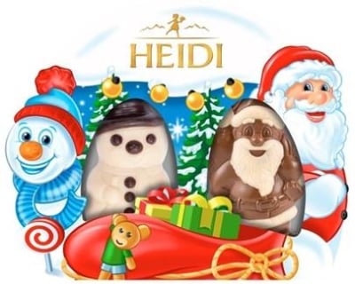 HEIDI chocolate figurine Santa Claus and Snowman