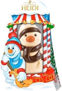 HEIDI chocolate snowman figurine - HANDMADE