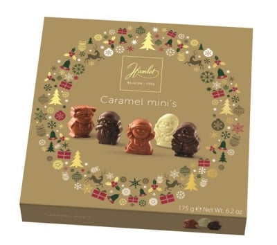 HAMLET chocolate box CHRISTMAS FIGURES MINI - Caramel GOLD